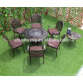 Patio outdoor furniture cast aluminum chairs and table 7pcs garden metal dining sets